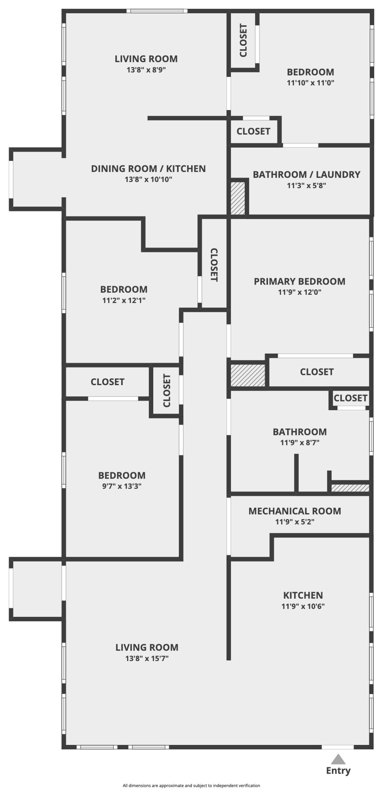 Black and white property schematic floor plan. Home layout and dimensions are displayed on an overhead view.