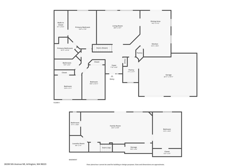 Architectural floor plan of a modern home, showcasing labeled rooms and spaces. Key features include a master bedroom with an en suite bathroom, an open concept living area, and a two-car garage.